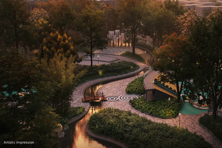 Landscaped garden walkway