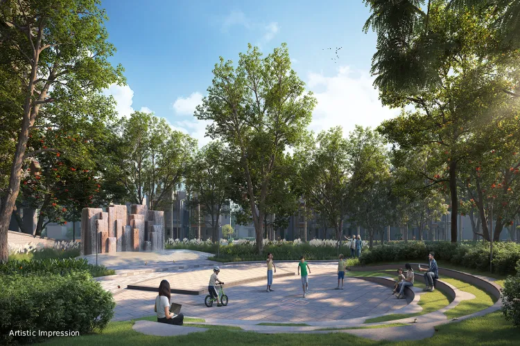 Community plaza and open green space